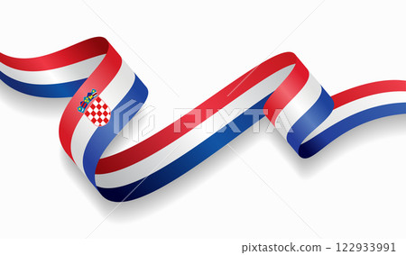Croatian flag wavy abstract background. Vector illustration. 122933991