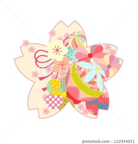 日本圖案櫻花花圖標 日本圖案櫻花花圖標 122934051