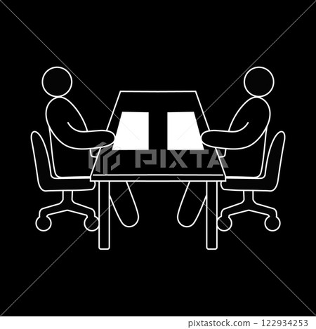 Business pictogram for business negotiations and interviews_black Business pictogram for business negotiations and interviews_black 122934253