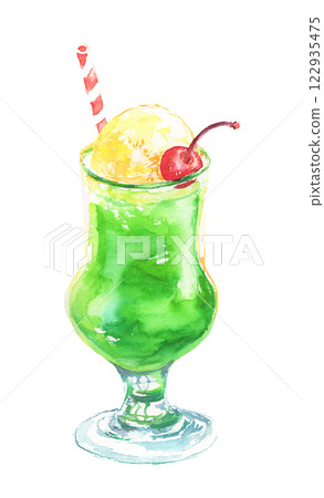 Cream soda watercolor illustration 122935475
