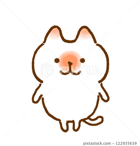 紅耳白貓的插圖 122935639