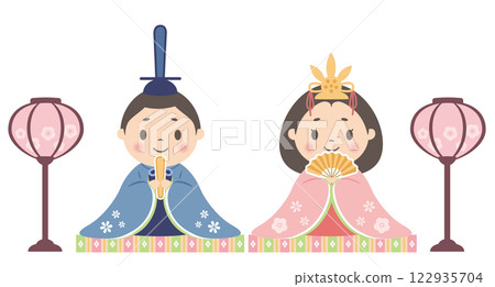 Hinamatsuri_Hina dolls_Ohinasama (white background) Prince and Princess Hinamatsuri_Hina dolls_Ohinasama (white background) Prince and Princess 122935704