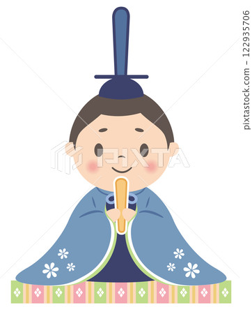 女兒節_女兒節娃娃_天皇(白色背景) 女兒節_女兒節娃娃_天皇(白色背景) 122935706