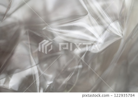 Crumpled clear plastic background, abstract glossy broken surface texture with creases Crumpled clear plastic background, abstract glossy broken surface texture with creases 122935784