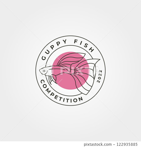 betta guppy fish logo line art vector minimalist illustration design betta guppy fish logo line art vector minimalist illustration design 122935885