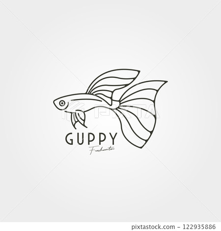 guppy fish line art logo vector symbol illustration design guppy fish line art logo vector symbol illustration design 122935886