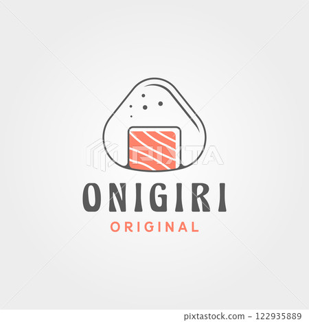 onigiri japanese traditional food logo vector illustration design 122935889