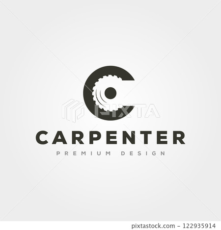 sawmill letter c logo vector illustration design, carpenter minimalist logo design sawmill letter c logo vector illustration design, carpenter minimalist logo design 122935914