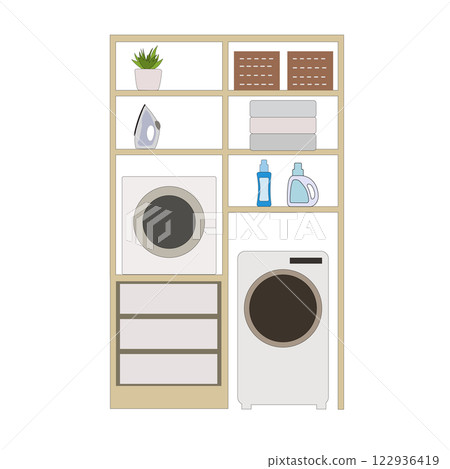 時尚洗衣房/盥洗室插圖 122936419