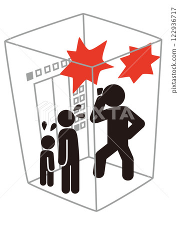 Pictogram forbidding manners in elevators 122936717