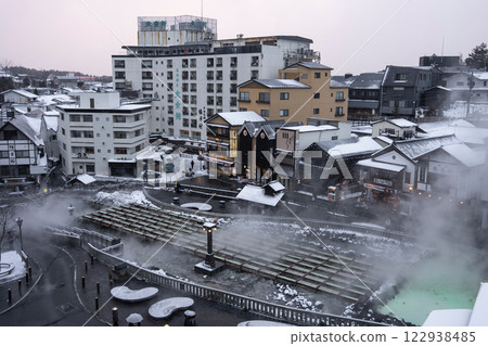 Kusatsu hot spring hot spring field in winter Kusatsu hot spring hot spring field in winter 122938485