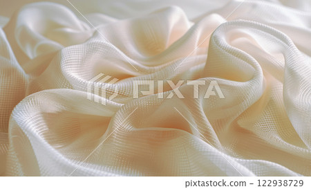 Close up of a white fabric with soft, delicate lines Close up of a white fabric with soft, delicate lines 122938729