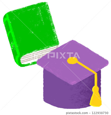 Crayon touch Mortarboard image Book 122938730