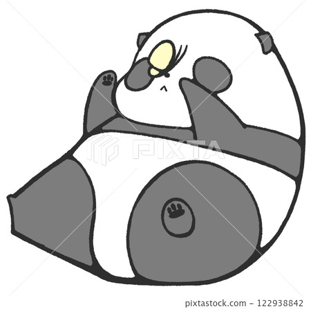 鼻子上有蝴蝶的熊貓寶寶 122938842