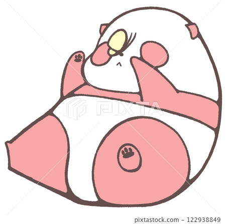 鼻子上有蝴蝶的熊貓寶寶（紅色） 122938849