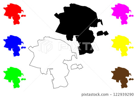 Juazeiro city (Federative Republic of Brazil, Bahia state) map vector illustration, scribble sketch Joazeiro map 122939290