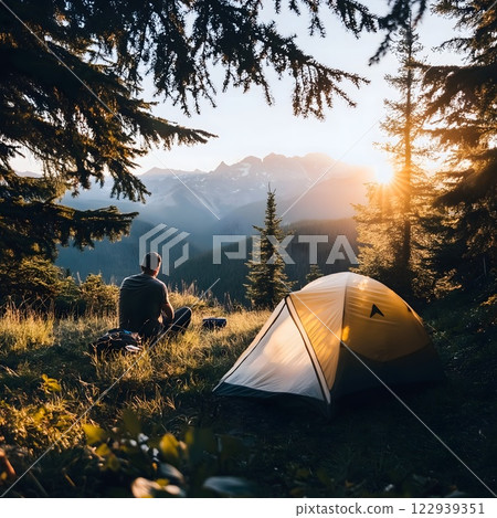 Camping at Sunrise 122939351