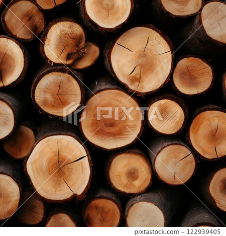 Stacked Firewood Texture 122939405