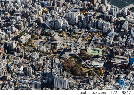 Tokyo aerial photography drone photography Sensoji Temple Tokyo aerial photography drone photography Sensoji Temple 122939847