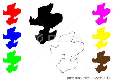 Nova Friburgo city (Federative Republic of Brazil, Rio de Janeiro state) map vector illustration, scribble sketch Nova Friburgo map 122939915