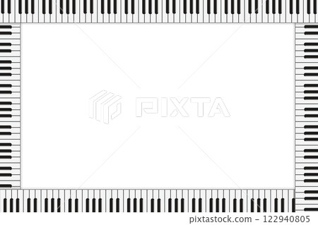 A rectangular frame made of piano keys 122940805
