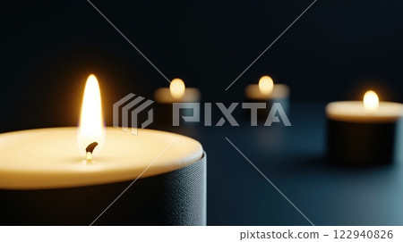 Blindfolded Group Exploring Textures in Warm Candlelight A Unique Sensory Experience in Soft Focus 122940826