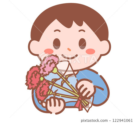Boy holding a carnation 122941061
