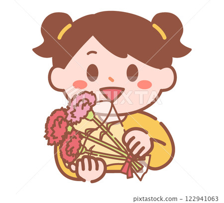 拿著康乃馨的女孩 122941063