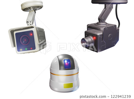 Security camera assortment (security camera/surveillance camera) transparent material 122941239