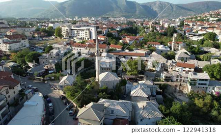 Aerial Mostar City Streets 122941318