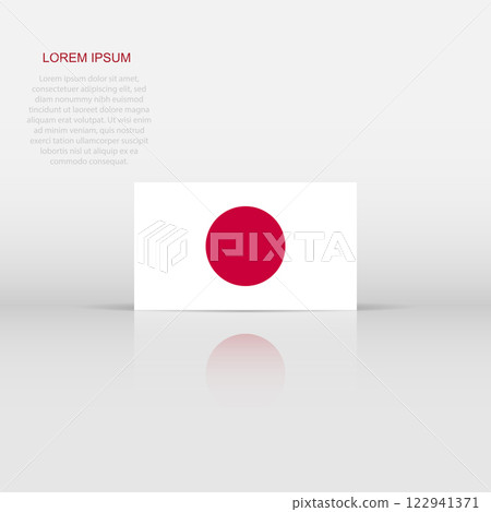 Japan flag icon in flat style. National sign vector illustration. Politic business concept. Japan flag icon in flat style. National sign vector illustration. Politic business concept. 122941371