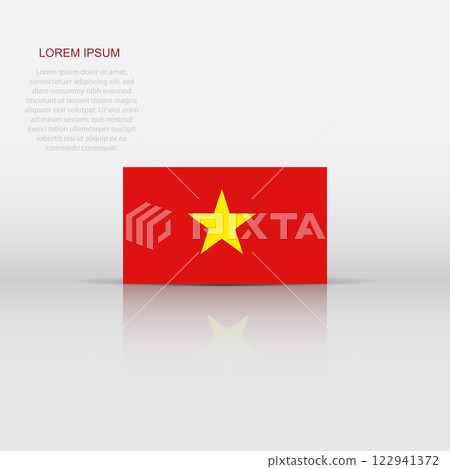 Vietnam flag icon in flat style. National sign vector illustration. Politic business concept. Vietnam flag icon in flat style. National sign vector illustration. Politic business concept. 122941372