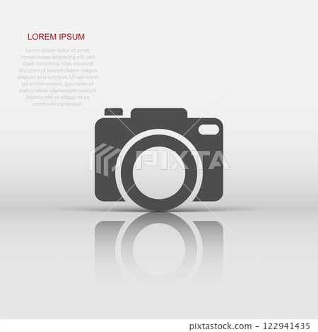 Camera device sign icon in flat style. Photography vector illustration on white isolated background. Cam equipment business concept. Camera device sign icon in flat style. Photography vector illustration on white isolated background. Cam equipment business concept. 122941435