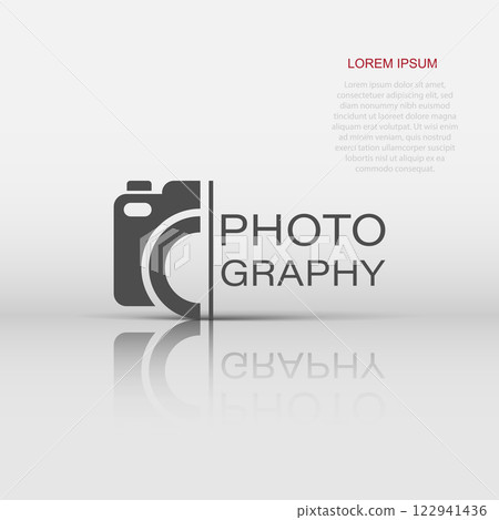 Camera device sign icon in flat style. Photography vector illustration on white isolated background. Cam equipment business concept. Camera device sign icon in flat style. Photography vector illustration on white isolated background. Cam equipment business concept. 122941436