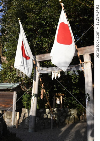高向神社和日本國旗 高向神社和日本國旗 122941493