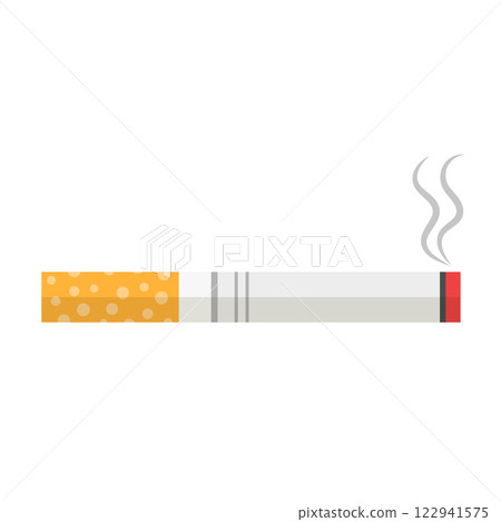 Cigarette icon in flat style. Smoking vector illustration on isolated background. Tobacco sign business concept. 122941575
