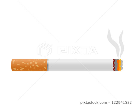 Cigarette icon in flat style. Smoking vector illustration on isolated background. Tobacco sign business concept. 122941582