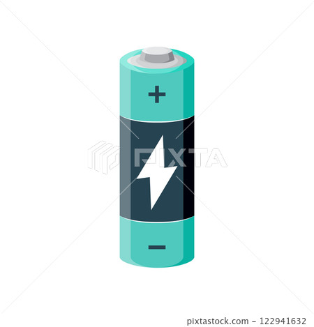 Alkaline battery icon in flat style. Different size accumulator vector illustration on isolated background. Accumulator recharge sign business concept. 122941632