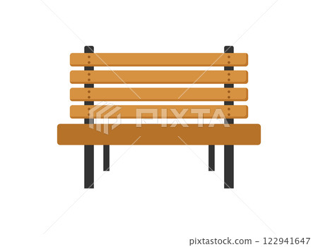 Bench icon in flat style. Comfortable rest vector illustration on isolated background. Park chair sign business concept. 122941647