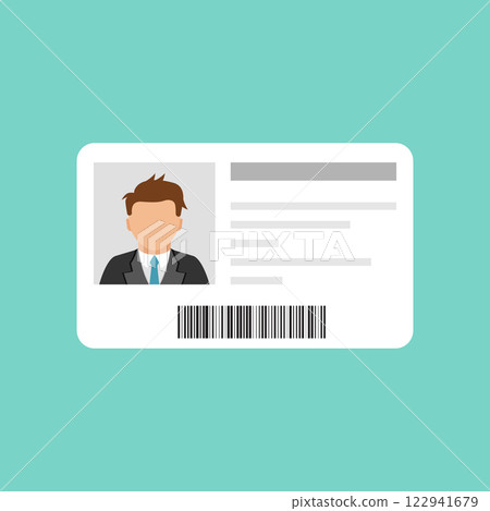 Driver license icon in flat style. Identification document vector illustration on isolated background. Profile card sign business concept. Driver license icon in flat style. Identification document vector illustration on isolated background. Profile card sign business concept. 122941679