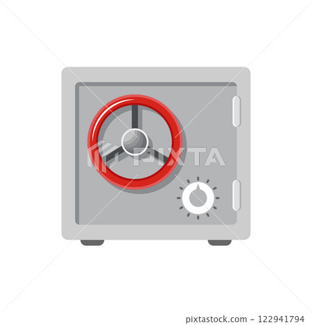 Metal bank safe icon in flat style. Money vault vector illustration on isolated background. Storage sign business concept. Metal bank safe icon in flat style. Money vault vector illustration on isolated background. Storage sign business concept. 122941794