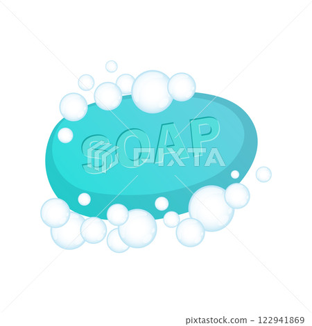 Bar of soap with foam icon in flat style. Cosmetic product for hygienic vector illustration on isolated background. Toiletries sign business concept. Bar of soap with foam icon in flat style. Cosmetic product for hygienic vector illustration on isolated background. Toiletries sign business concept. 122941869