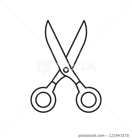 Scissor icon in flat style. Cutting hair equipment vector illustration on isolated background. Hairdressing sign business concept. 122941878