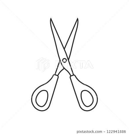 Scissor icon in flat style. Cutting hair equipment vector illustration on isolated background. Hairdressing sign business concept. 122941886