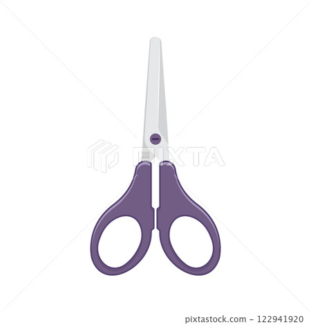 Scissor icon in flat style. Cutting hair equipment vector illustration on isolated background. Hairdressing sign business concept. 122941920