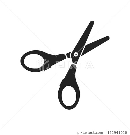 Scissor icon in flat style. Cutting hair equipment vector illustration on isolated background. Hairdressing sign business concept. 122941926