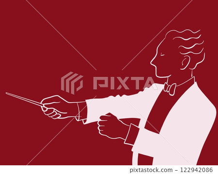 深色背景上導體的線條畫 深色背景上導體的線條畫 122942086