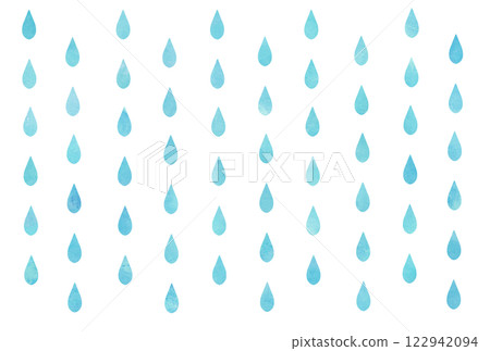Watercolor raindrops illustration material light blue 122942094