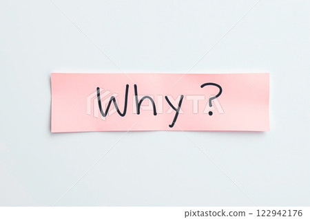 Text Why on pink note 122942176