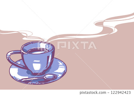 Illustration of a cup of drink and steam 122942423